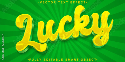 Lucky Vector Fully Editable Smart Object Text Effect