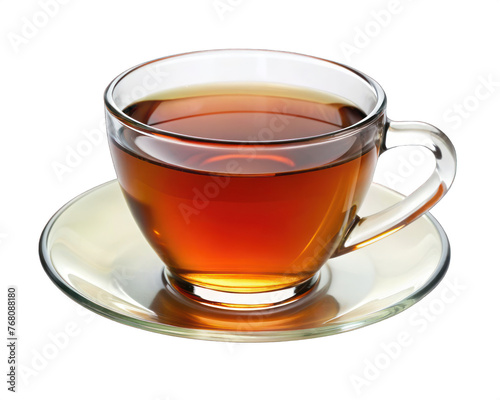 tea in glass cup isolated on transparent background. generative ai 