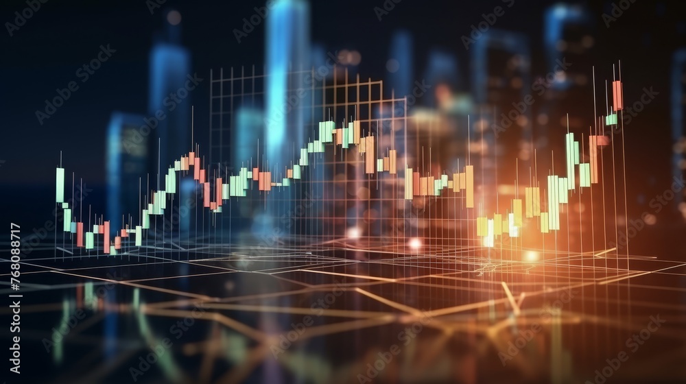 Stock market business graph chart. The concept of success and growth in business.