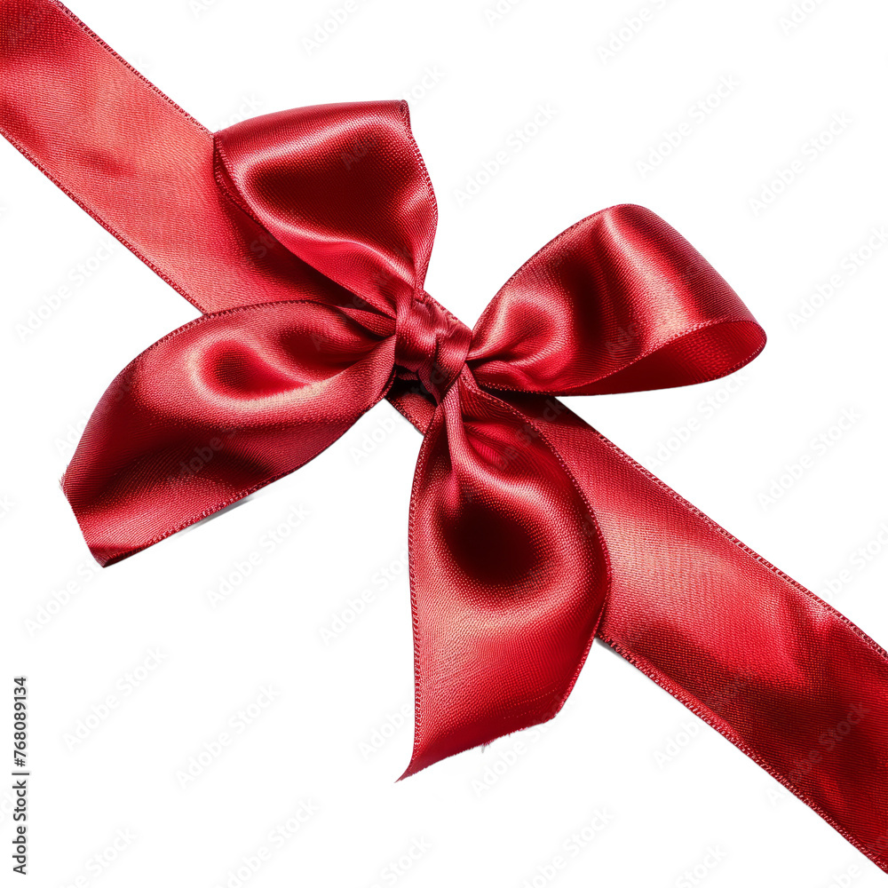 Shiny red satin ribbon isolated on transparent background With clipping path. cut out. 3d render Shiny red satin ribbon isolated on transparent background With clipping path. cut out. 3d render