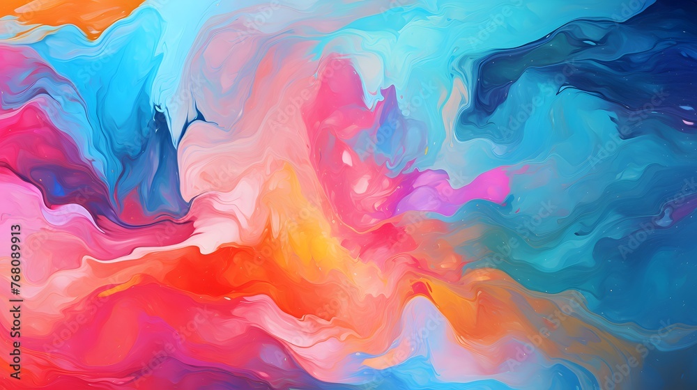 A captivating display of vivid colors blending seamlessly in an abstract oil illustration.