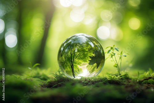 Nature protection conceptual Generative AI illustration Earth day ecology safe planet nature environment