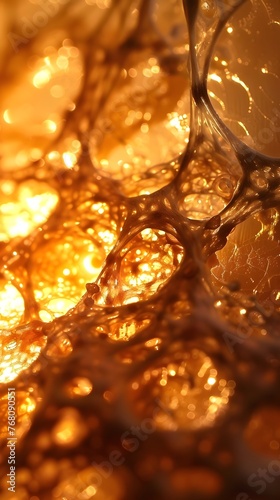 Captivating Fluid Amber Glow Mesmerizing Abstract Organic Texture