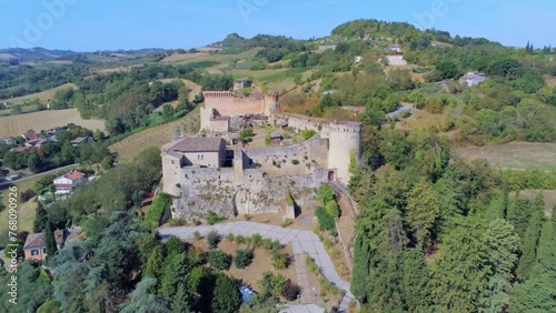 Aerial view of Castello di Castrocaro (Castrocaro Castle), Italy