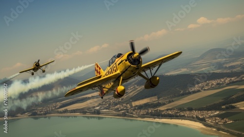 Aeronautic Show Lacul Morii, Iacarii Acrobati romanian aerobatics team and Jurgis Kairys performing photo