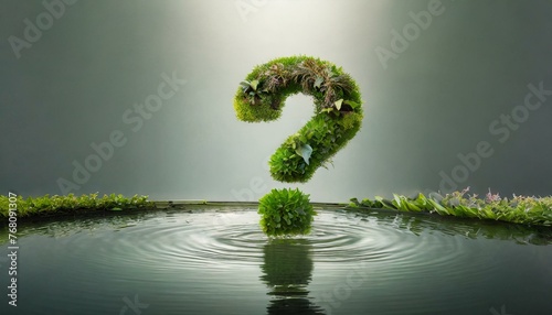 水に浮かぶ植物のクエスチョンマーク