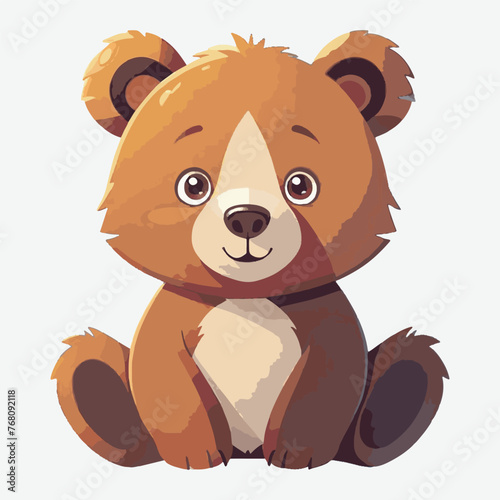 cute little bear vector isolated
