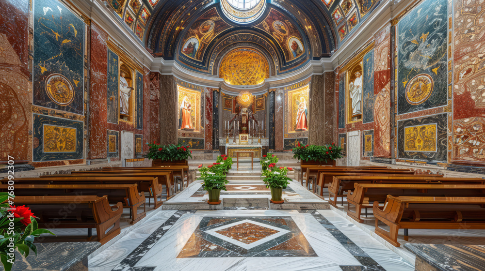 Obraz premium Interior view of a Chapel in a Basilica