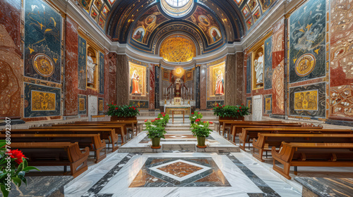 Interior view of a Chapel in a Basilica
