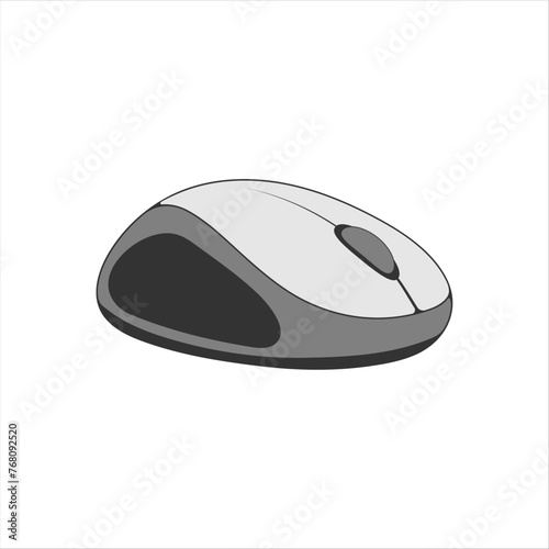 Computer mouse in simple flat style.