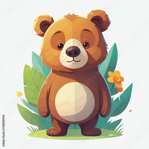 cute little bear vector isolated