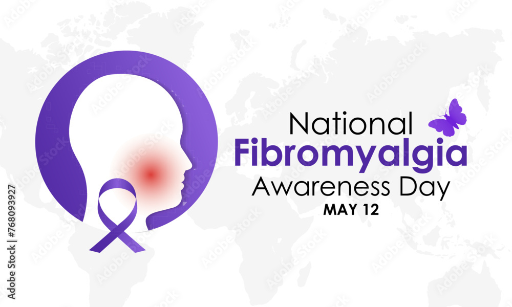 International Fibromyalgia Awareness Day, May 12. Vector illustration. Template for background, banner, card, poster. flyer design. Flat illustration.