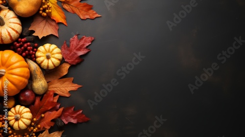 Thanksgiving fall place setting with cutlery and fall leaf arrangement
