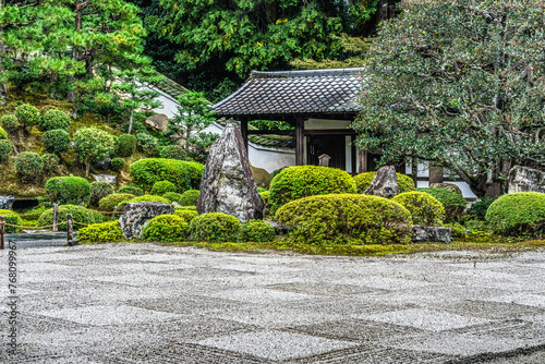 Colorful Zen Stone Garden Tofuku-Ji Buddhist Temple Kyoto Japan