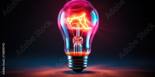 light bulb on black background