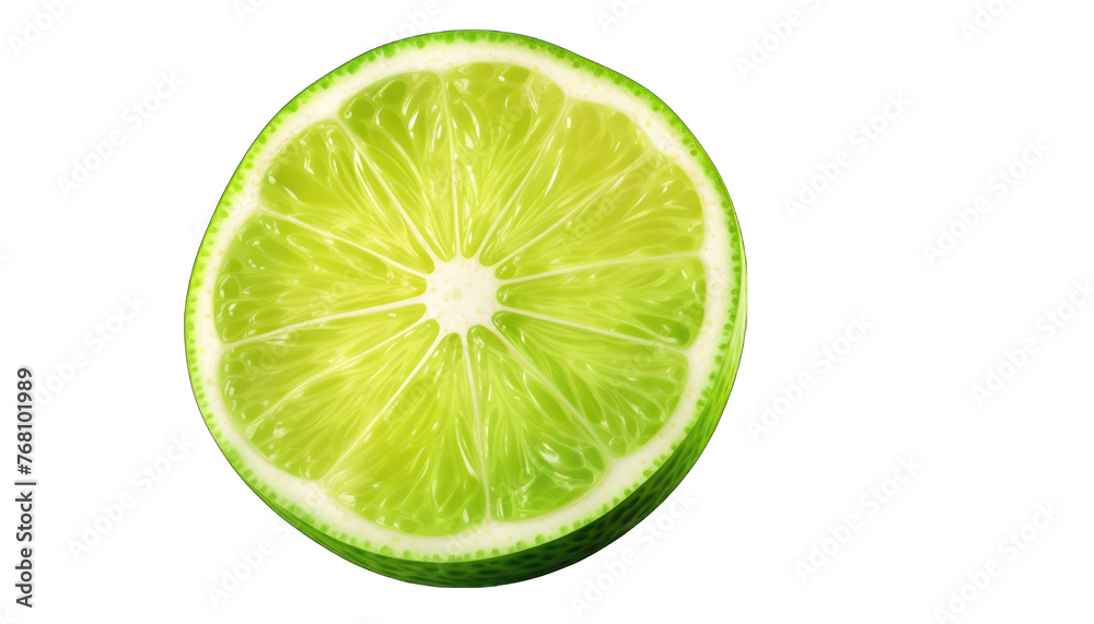 Juicy slice of lime isolated on transparent png