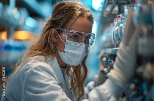 Female scientist working in lab