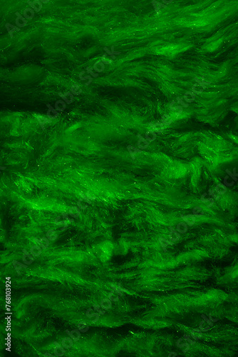 green mineral wool with a visible texture