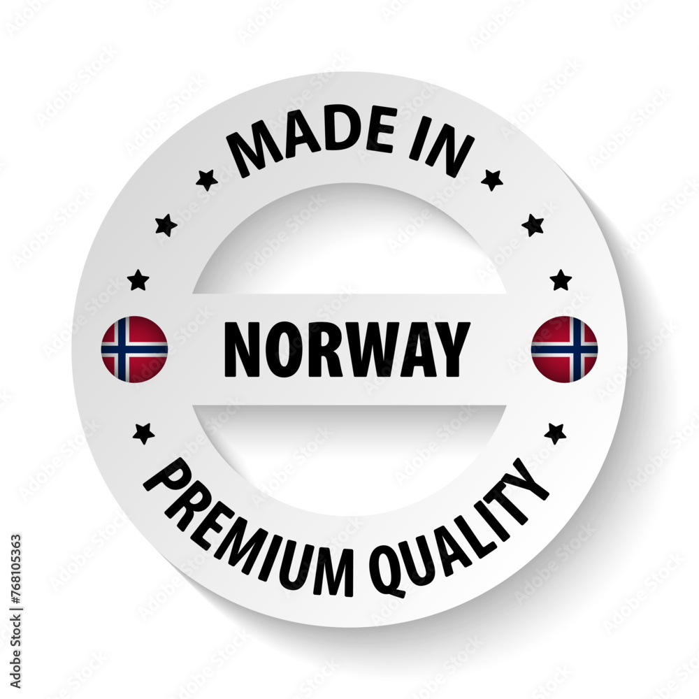 Made in Norway graphic and label. Made in Norway graphic and label.
