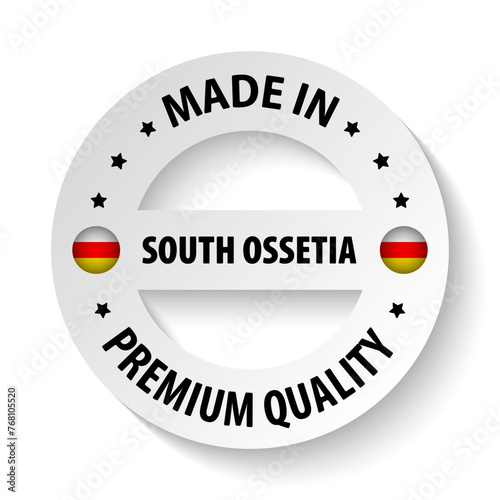 Made in South Ossetia graphic and label. photo