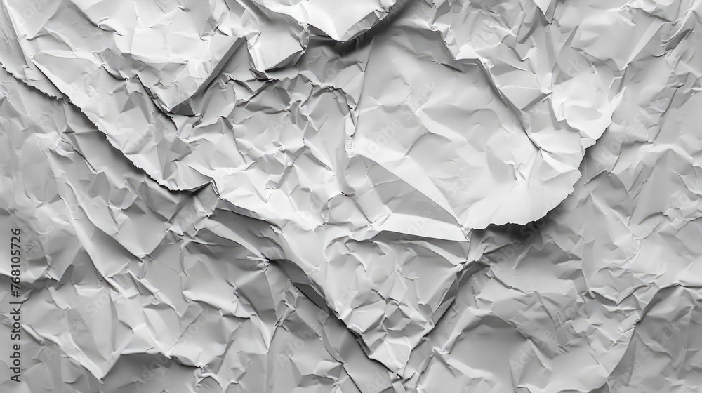 A pristine sheet of paper crumpled into a mesmerizing texture, capturing every wrinkle and crease.