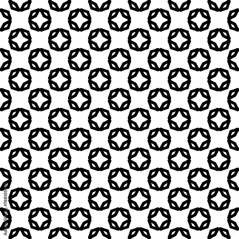 Black and white seamless abstract pattern. Background and backdrop. Grayscale ornamental design.