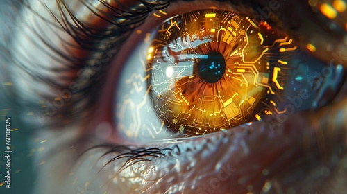 Hyper-Detailed Cybernetic Eye Close-Up
 photo