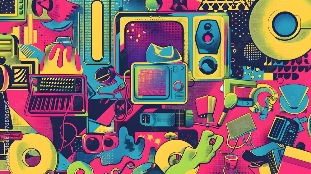 A vivid depiction of technology's essence through abstract expression. A vivid depiction of technology's essence through abstract expression.