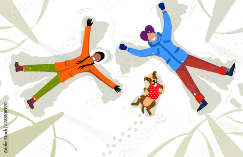 LGBTQ+ Family Christmas - Family Making Snow Angels Together