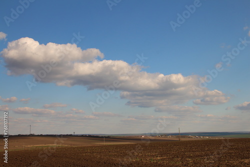A field with a large sky