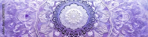 a mesmerizing mandala on a lavender canvas, bringing out the intricate patterns and soft hues in impeccable high-definition.