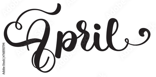 Hello April with ornaments background. Illustration April month 