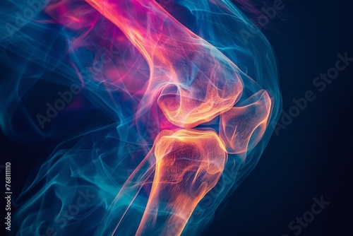 X-Ray Image of Human leg Bones with Highlight photo