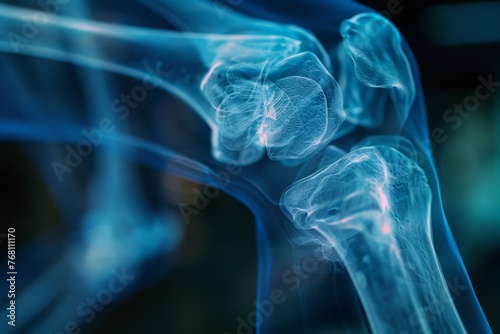 X-Ray Image of Human leg Bones with Highlight