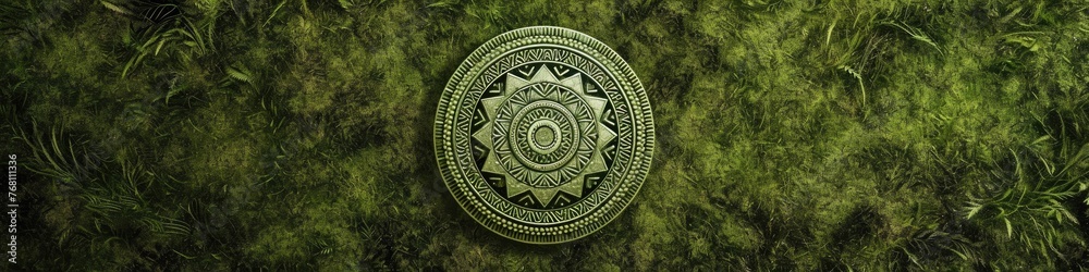 a hypnotic mandala against a moss green backdrop, highlighting the delicate patterns and earthy tones in stunning high-definition. a hypnotic mandala against a moss green backdrop, highlighting the delicate patterns and earthy tones in stunning high-definition.