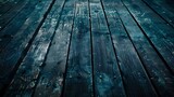Blue wooden planks texture background. Old grunge wood grain pattern.