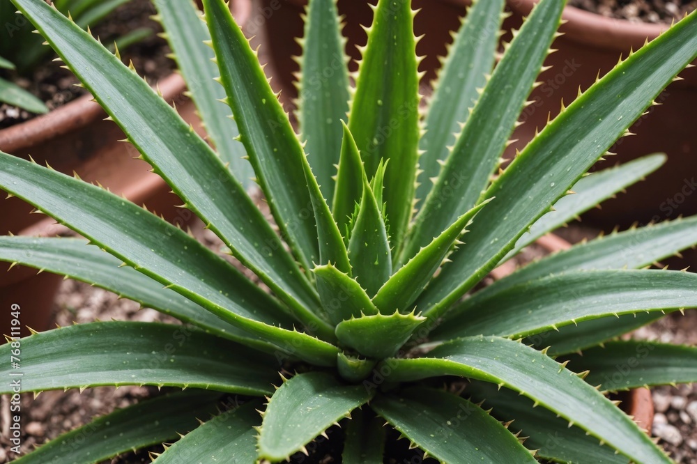 Close-up of green aloe plant Close-up of green aloe plant