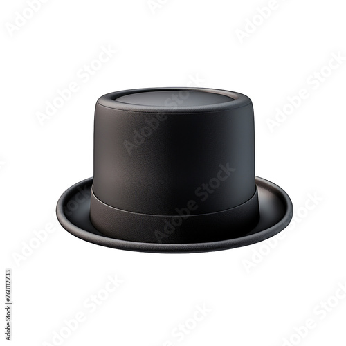 Black top hat isolated on transparent background