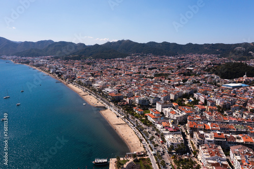Aerial view of Marmaris on Turkish Riviera.