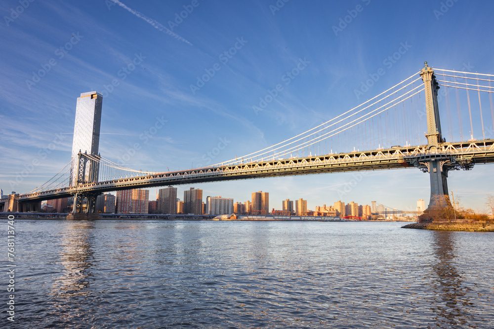 Downtown sunset from Brooklyn in New York City (USA)