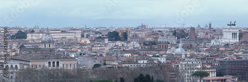 Fototapeta Naklejka Na Ścianę i Meble -  Panoramic view at dusk of Rome