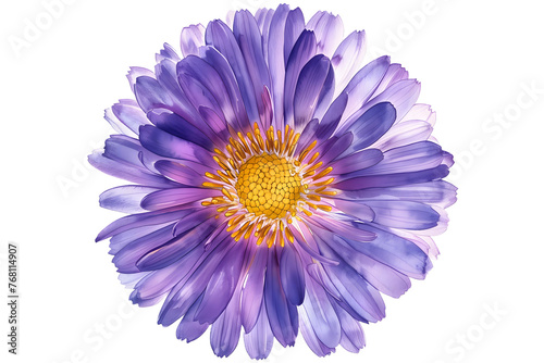 Radiant Purple Aster Watercolor, Floral Design on Pristine - Isolated on Transparent White Background PNG © Lumi
