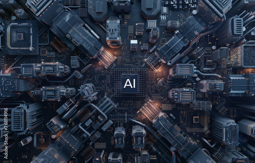 AI Core Nexus: Advanced Circuitry and Digital Intelligence Hub