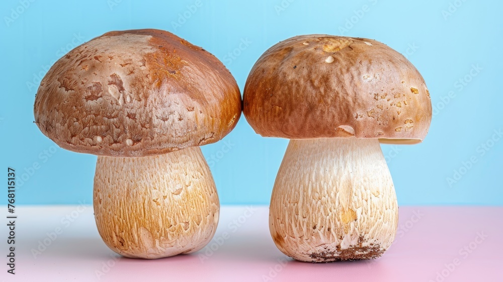 Matsutake mushroom on soft pastel background, tricholoma matsutake nature s delicacy Matsutake mushroom on soft pastel background, tricholoma matsutake nature s delicacy