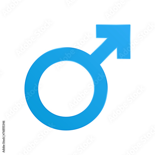 Blue male symbol isolated background