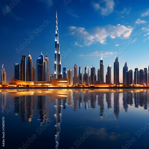Dubai's Magnificent Skyline: A Symphony of Architectural Brilliance and Technological Superiority © Lillian
