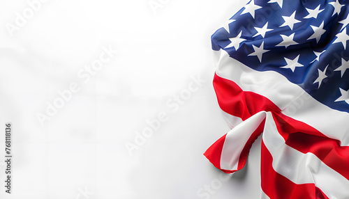 independence day concept. American flag with white background and copyspace. Generative ai