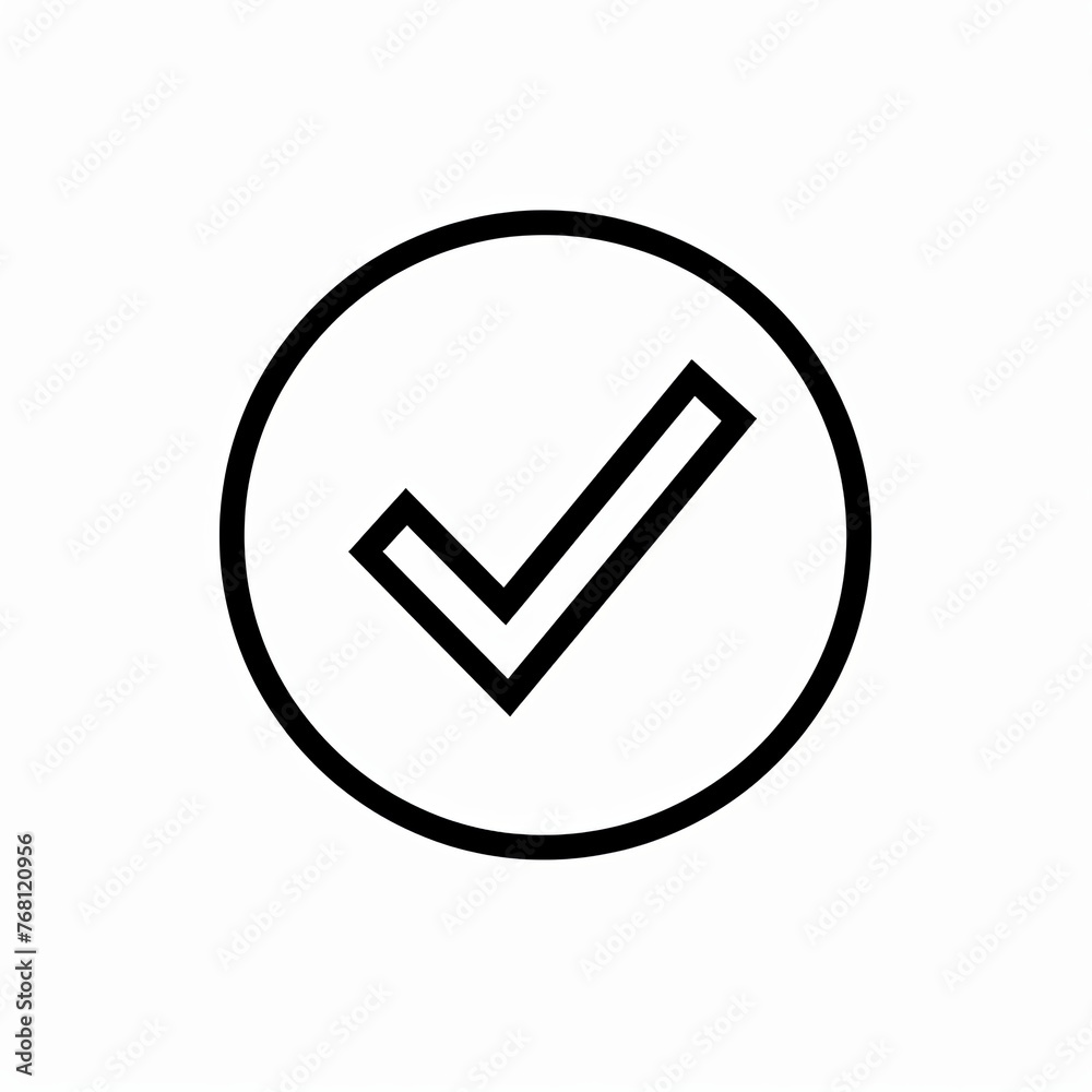 Minimalistic clip art icon of a circle with a check mark in it. Minimalistic clip art icon of a circle with a check mark in it.
