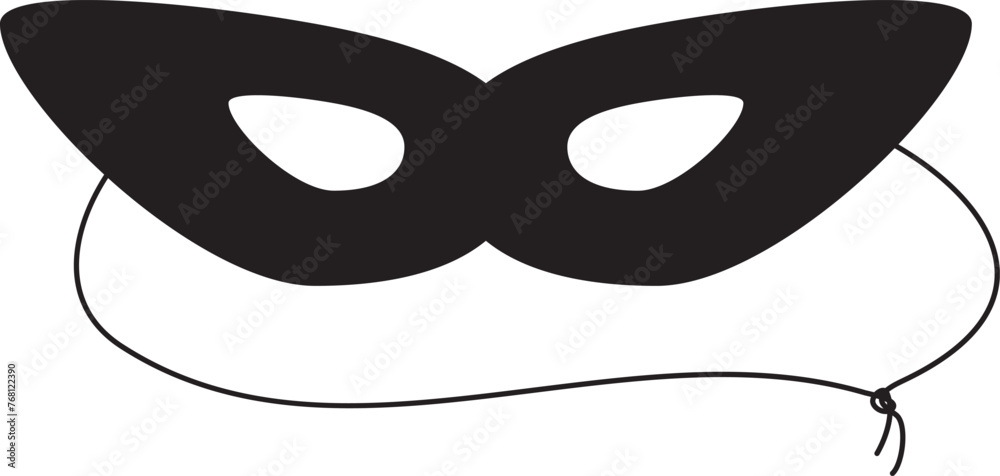 Black Carnival Mask For Masquerade Costume icon. Black Carnival Mask For Masquerade Costume icon.