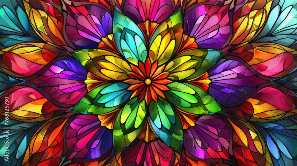 Colorful Flower With Abundant Leaves